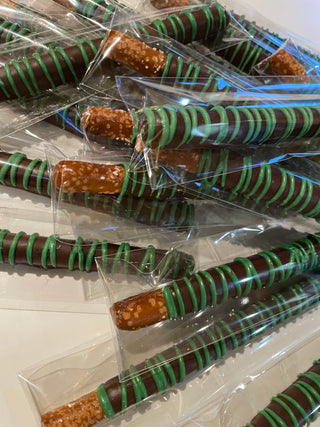 After Dinner Mint Chocolate Dipped Pretzels