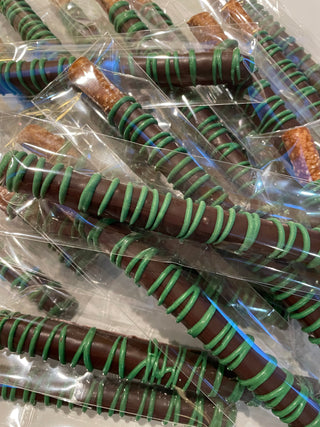 After Dinner Mint Chocolate Dipped Pretzels