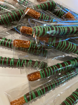 After Dinner Mint Chocolate Dipped Pretzels