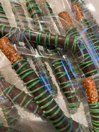 After Dinner Mint Chocolate Dipped Pretzels