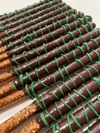 After Dinner Mint Chocolate Dipped Pretzels