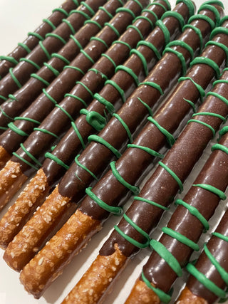 After Dinner Mint Chocolate Dipped Pretzels