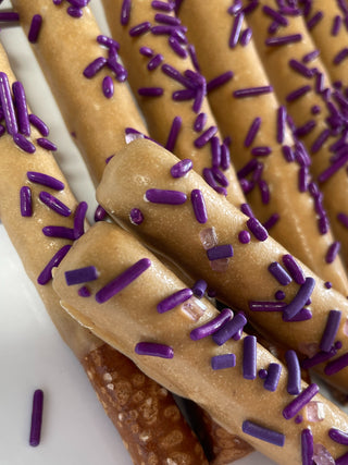 PB & (Grape) J Chocolate Dipped Pretzels