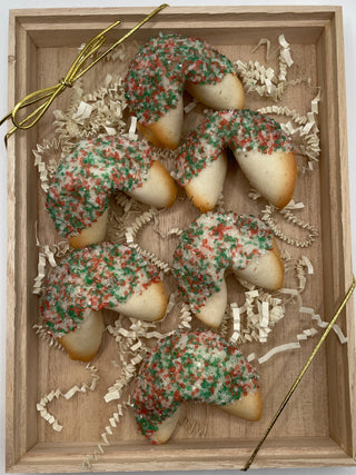 Christmas Dipped Fortune Cookies DOZEN