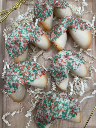 Christmas Dipped Fortune Cookies DOZEN