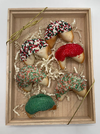 Christmas Dipped Fortune Cookies