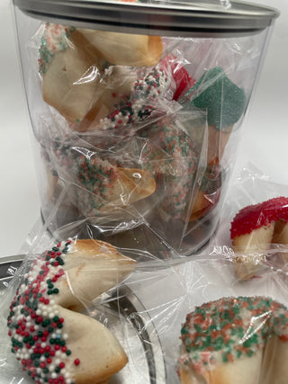 Christmas Dipped Fortune Cookies