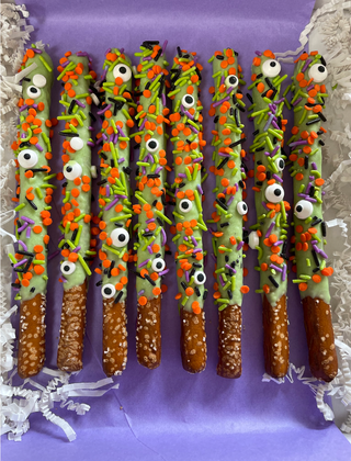 Frankenstein Dipped Pretzels